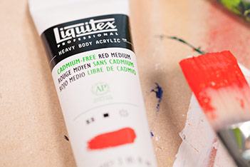 Liquitex Cadmium Free Red Light Acrylic and Brush