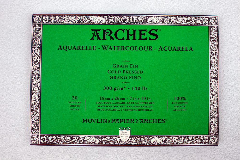 Arches : Aquarelle : Watercolour Paper : 140lb (300gsm) : 1/2 Sheet : Pack  of 10 : Rough - Cut Paper Packs - Paper & Card - Surface
