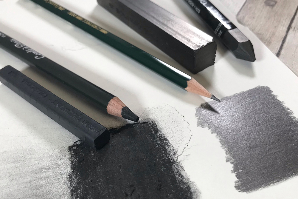 How I use Charcoal Powder to start the design process for my graphite  drawing. 