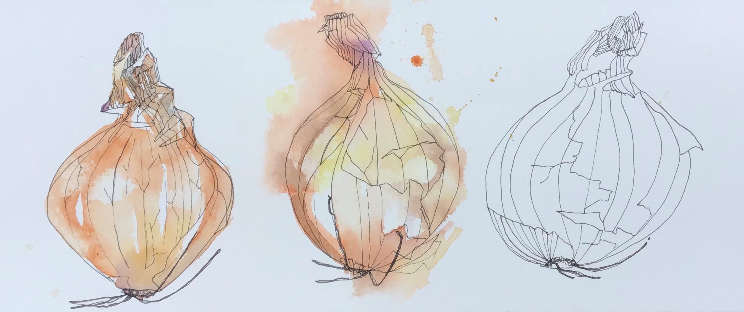 Pen and wash flower demonstration - Painting With Watercolors