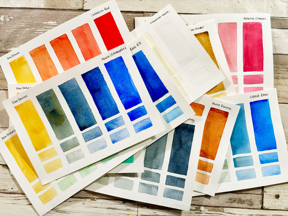 Colour Mixes Using Winsor & Newton Raw Sienna Professional Watercolour