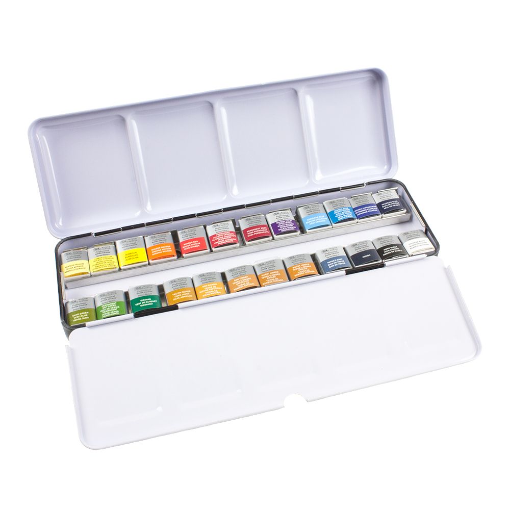 Winsor Newton Cotman Watercolor Set 24 Colors Metal Box Artist Paint 