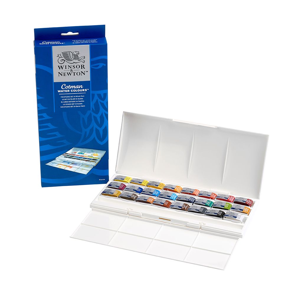 Winsor & Newton Cotman Studio 24 Whole Pan Set | Bromleys Art Supplies