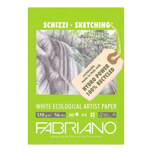 Image of Fabriano Sketching White Ecological Artists Paper Pad