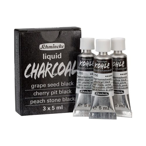 Image of Schmincke Liquid Charcoal Trio Set 3 x 5ml