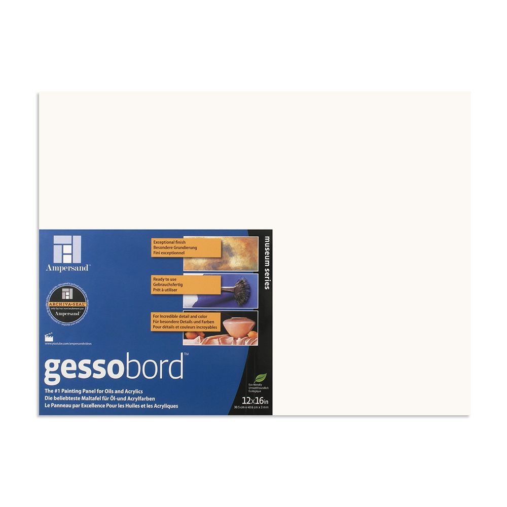 Ampersand™ Gessobord™ Museum Series Cradled 1.5 Profile Panel in White, 30 x 30