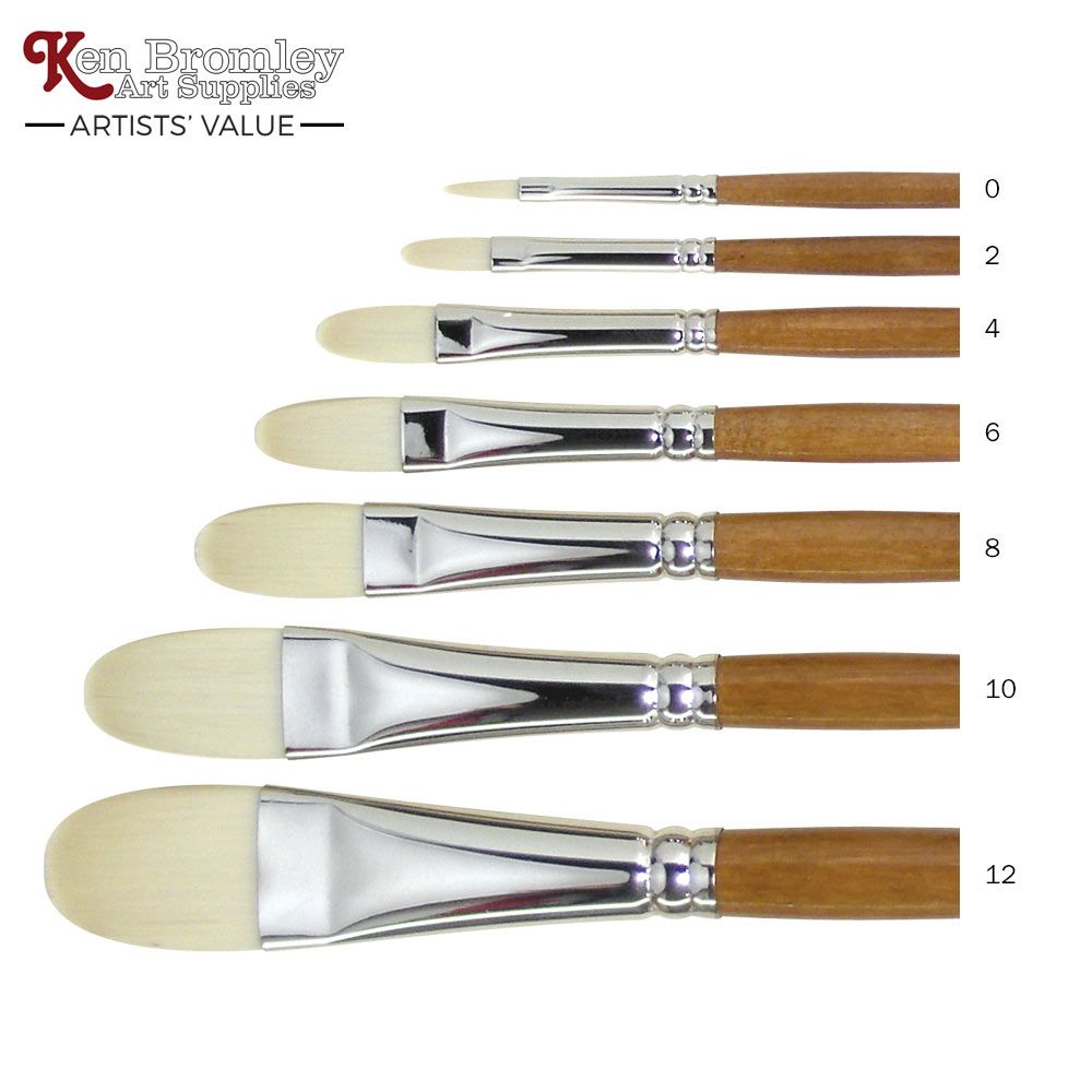 Ken Bromley Artists' Value Ivory Taklon Filbert Brush | Bromleys Art ...