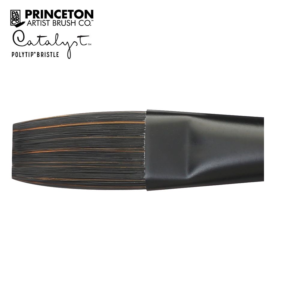 Princeton Velvetouch Angle Bright Brush, Long Handle, Size 6