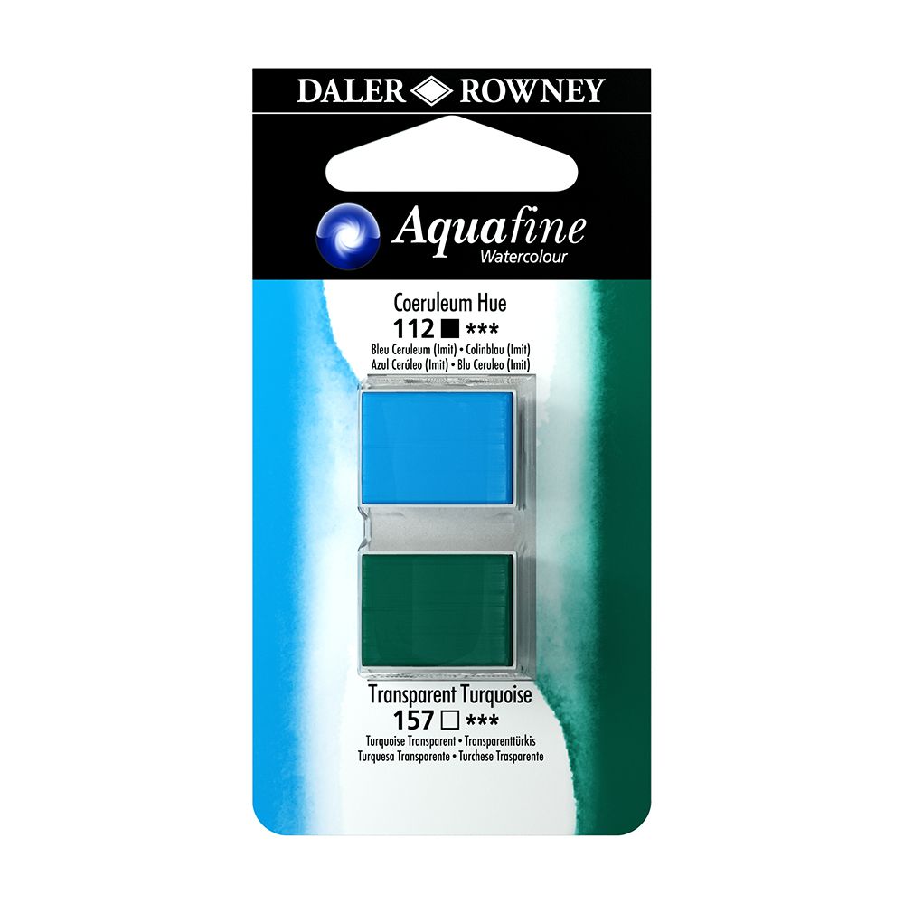 Daler Rowney Aquafine Watercolour Paint 24 Half Pan Set –