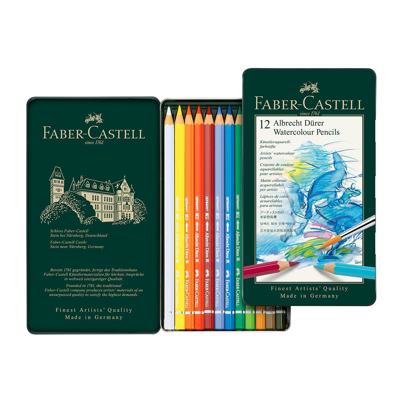 Faber Castell Albrecht Durer 12 Watercolor Pencil Set Tin