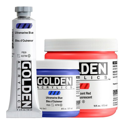 Golden Heavy Body Artist Acrylic Set - Intro Set of 6, Assorted Colors, 22  ml Tubes