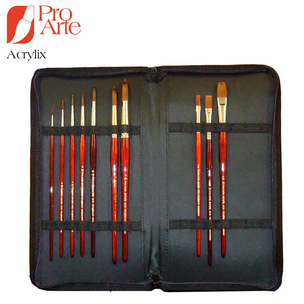 Pro Arte : Sterling Acrylix Synthetic Oil/Acrylic Brushes : Long Handles :  Series 201