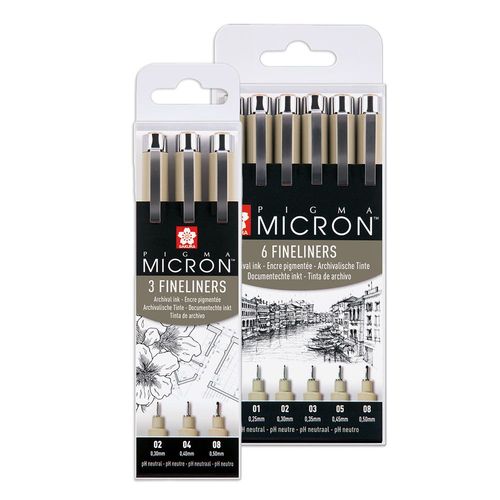 Pigma Micron Fineliner Set 3 Pens, 0.45 Mm 0.5 Mm 1 PN for Free  Illustrating Drawing Sketching Handwriting 