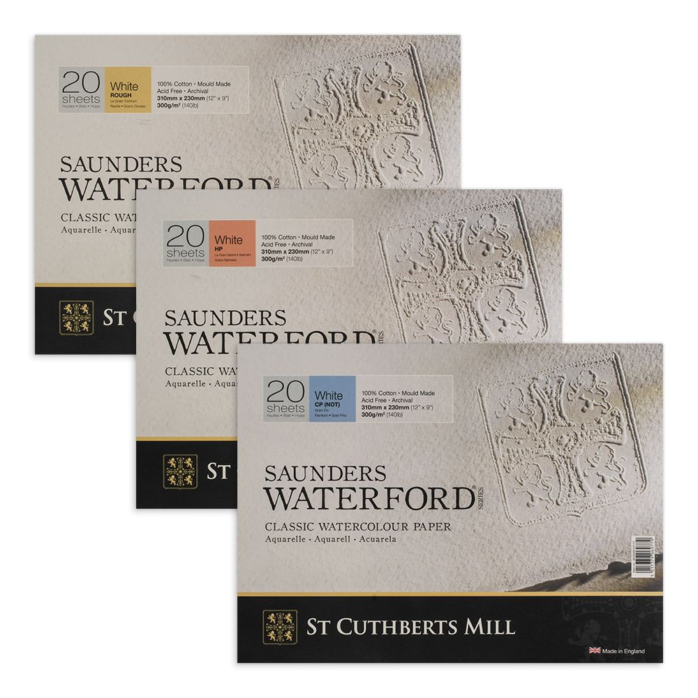 Saunders Waterford Watercolor Block - 10 inch x 14 inch, Hot Press, 140 lb, 20 Sheets